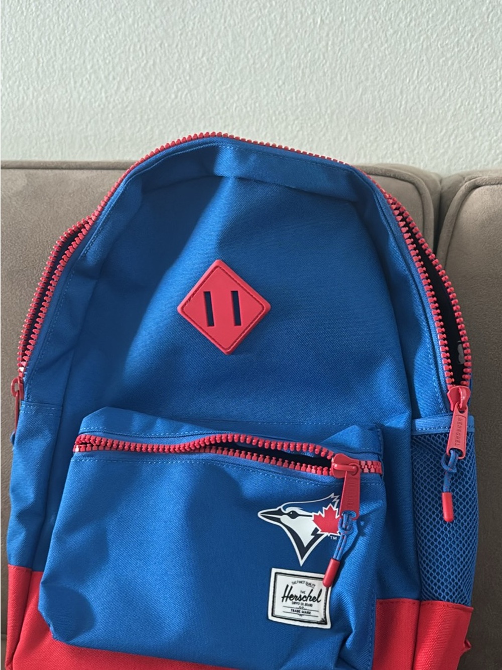 Herschel Supply Company Blue and Red Backpack with Team Patch